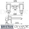 Bristan Descent Wall Mounted Basin Mixer Tap Dimensions